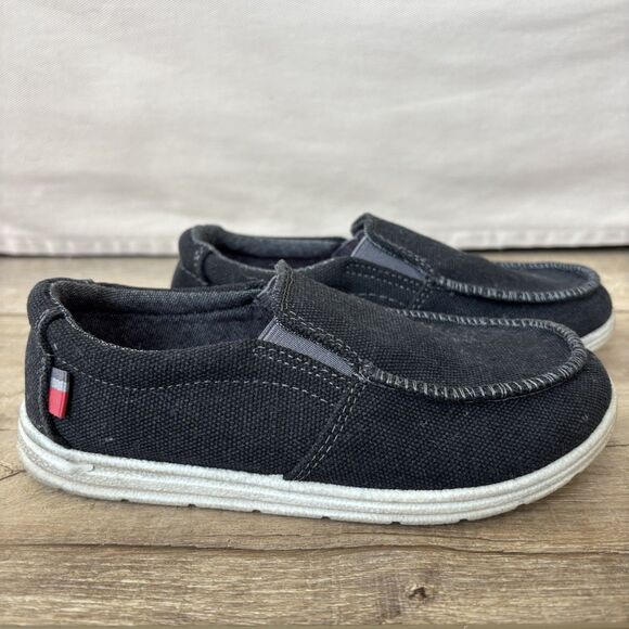 Cat & Jack Other - Cat & Jack Toddler Boys Black Canvas Slip On Sneakers Casual Shoe Size 13 Church